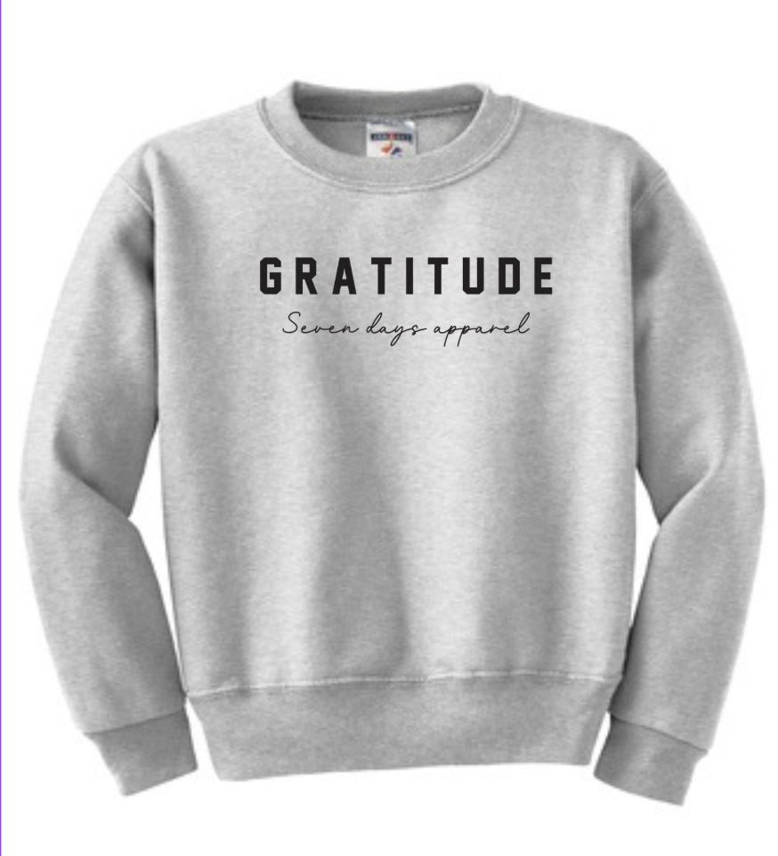 Youth Sweatshirt “GRATITUDE” - Gray